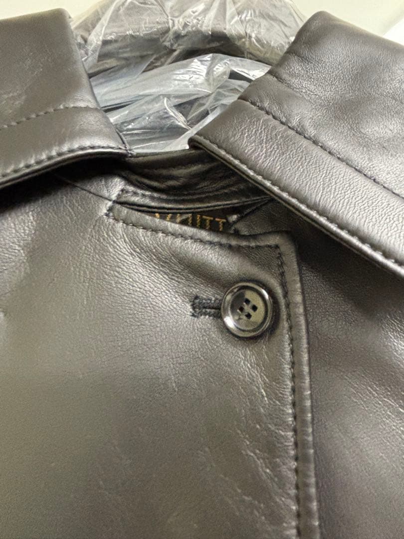 LOUIS VUITTON Black Leather Coat Size 34