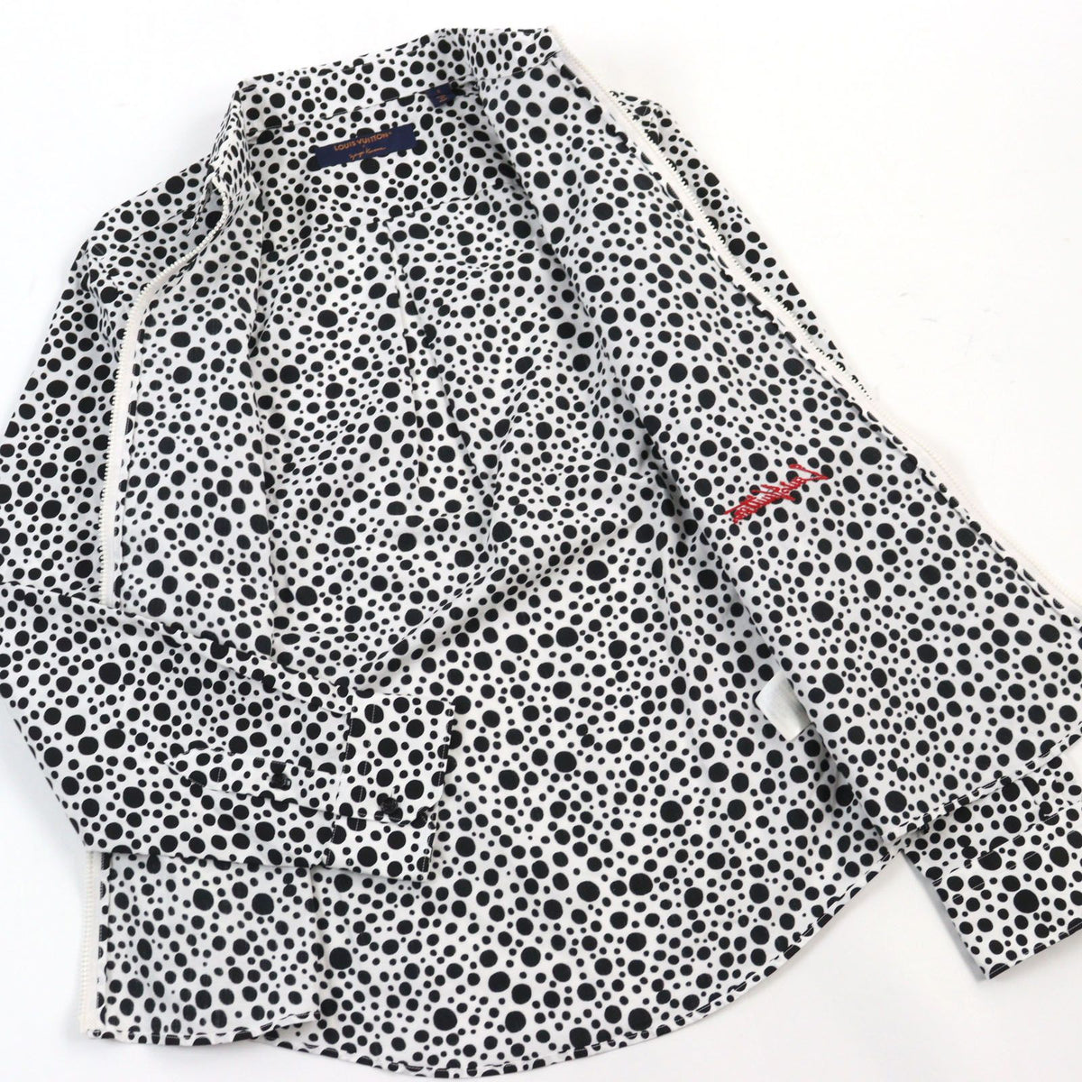 LOUIS VUITTON x Yayoi Kusama 23SS Infinity Dots Zipped Shirt White Black 1AB6I0 Size S