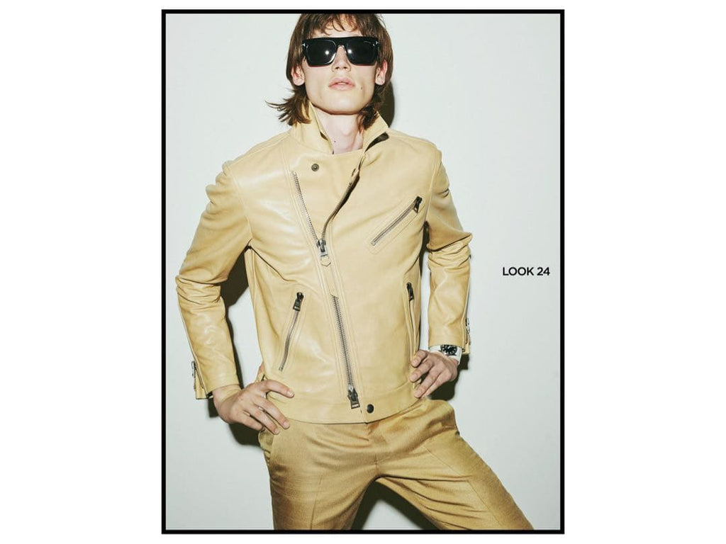 TOM FORD ICON BIKER Cowhide Leather Double Rider Jacket Size 48