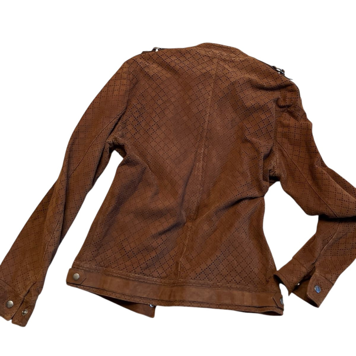 GUCCI Brown Suede Leather Slim Blouson Jacket Size 46