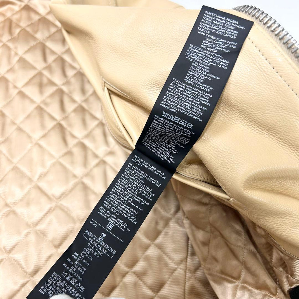 TOM FORD ICON BIKER Cowhide Leather Double Rider Jacket Size 48