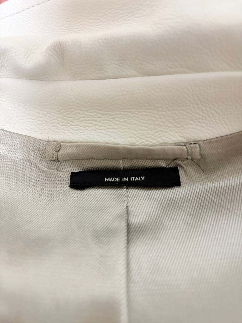 TOM FORD Off-White Leather Jacket Size 52