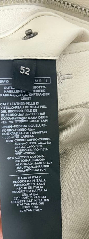 TOM FORD Off-White Leather Jacket Size 52