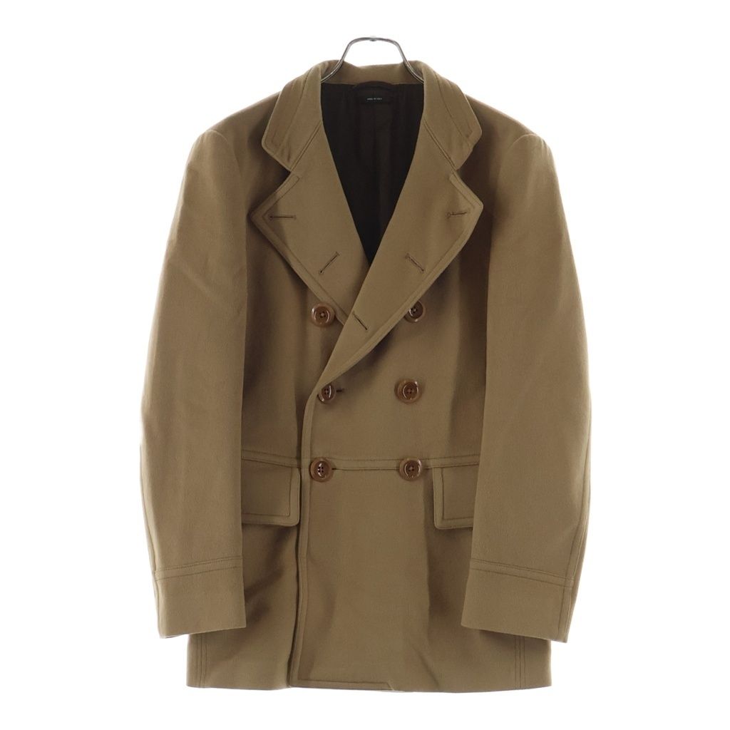 TOM FORD Camel Double-Breasted Wool Chesterfield Coat Size 46