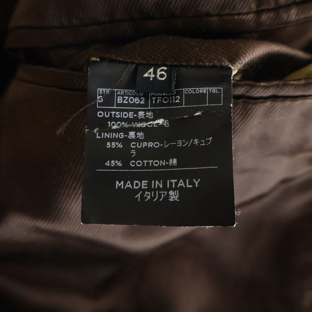 TOM FORD Camel Double-Breasted Wool Chesterfield Coat Size 46