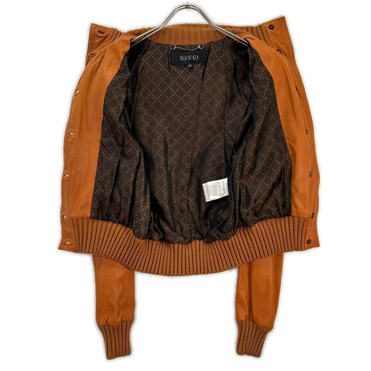 GUCCI Tom Ford-Era Orange Madonna Bomber Jacket 155710 Size 40