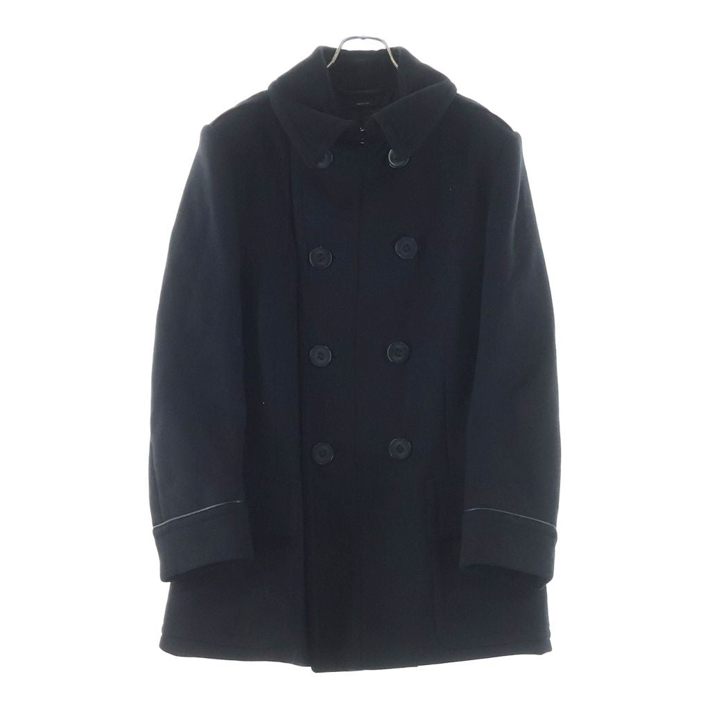 TOM FORD Black Melton Wool Chesterfield Coat Size 52