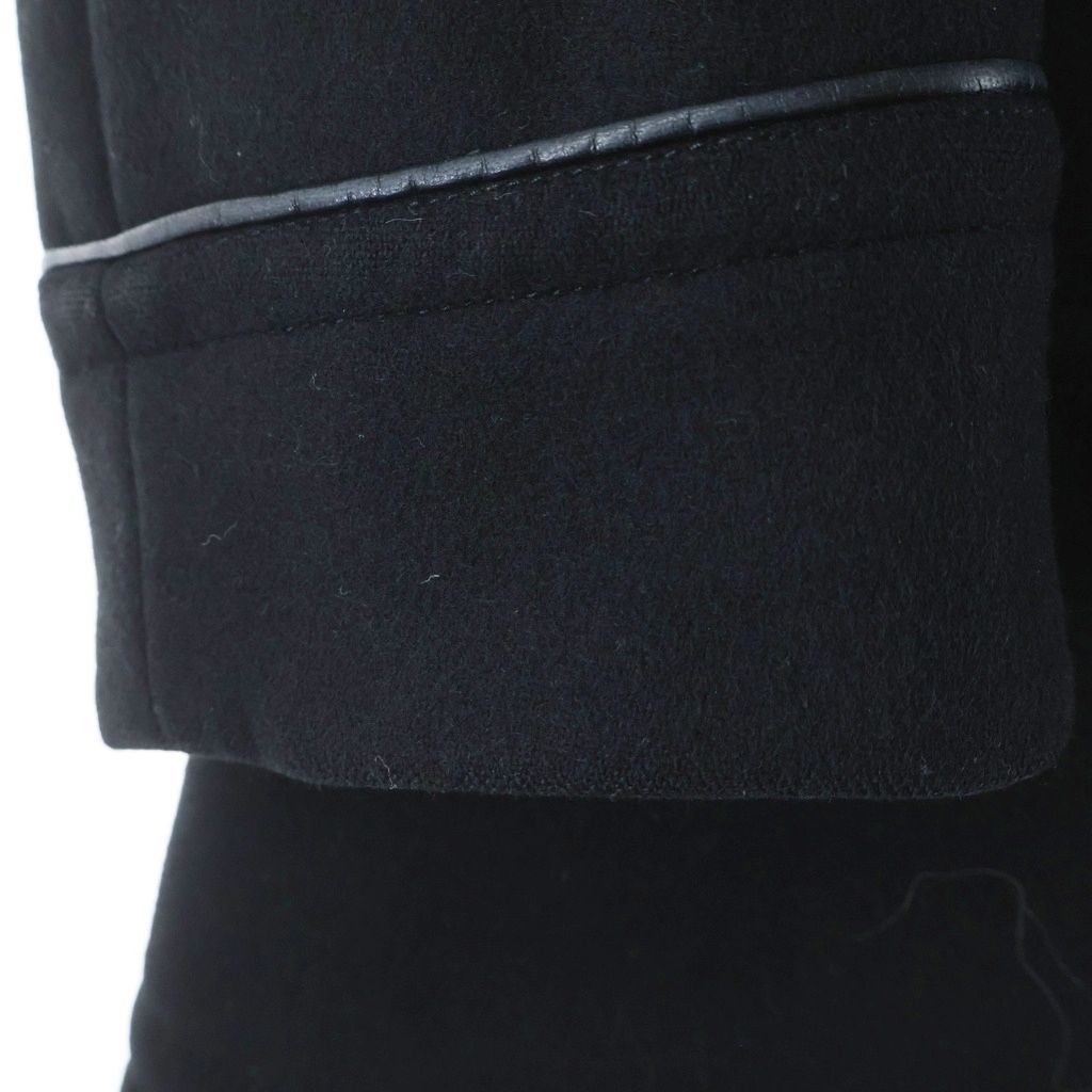 TOM FORD Black Melton Wool Chesterfield Coat Size 52
