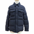 TOM FORD TF0317 Wool Down Jacket with Leather Trim Navy Size 46