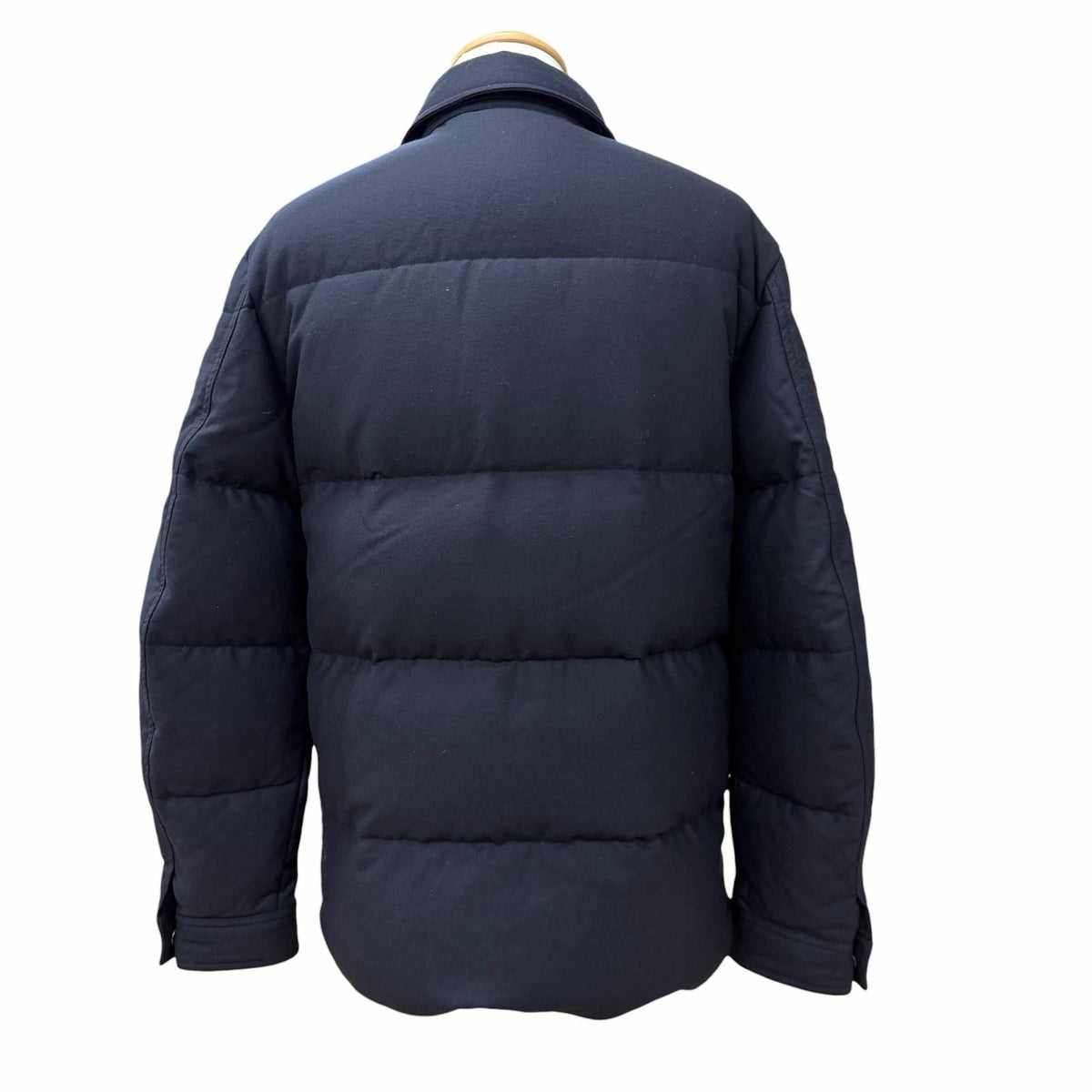 TOM FORD TF0317 Wool Down Jacket with Leather Trim Navy Size 46