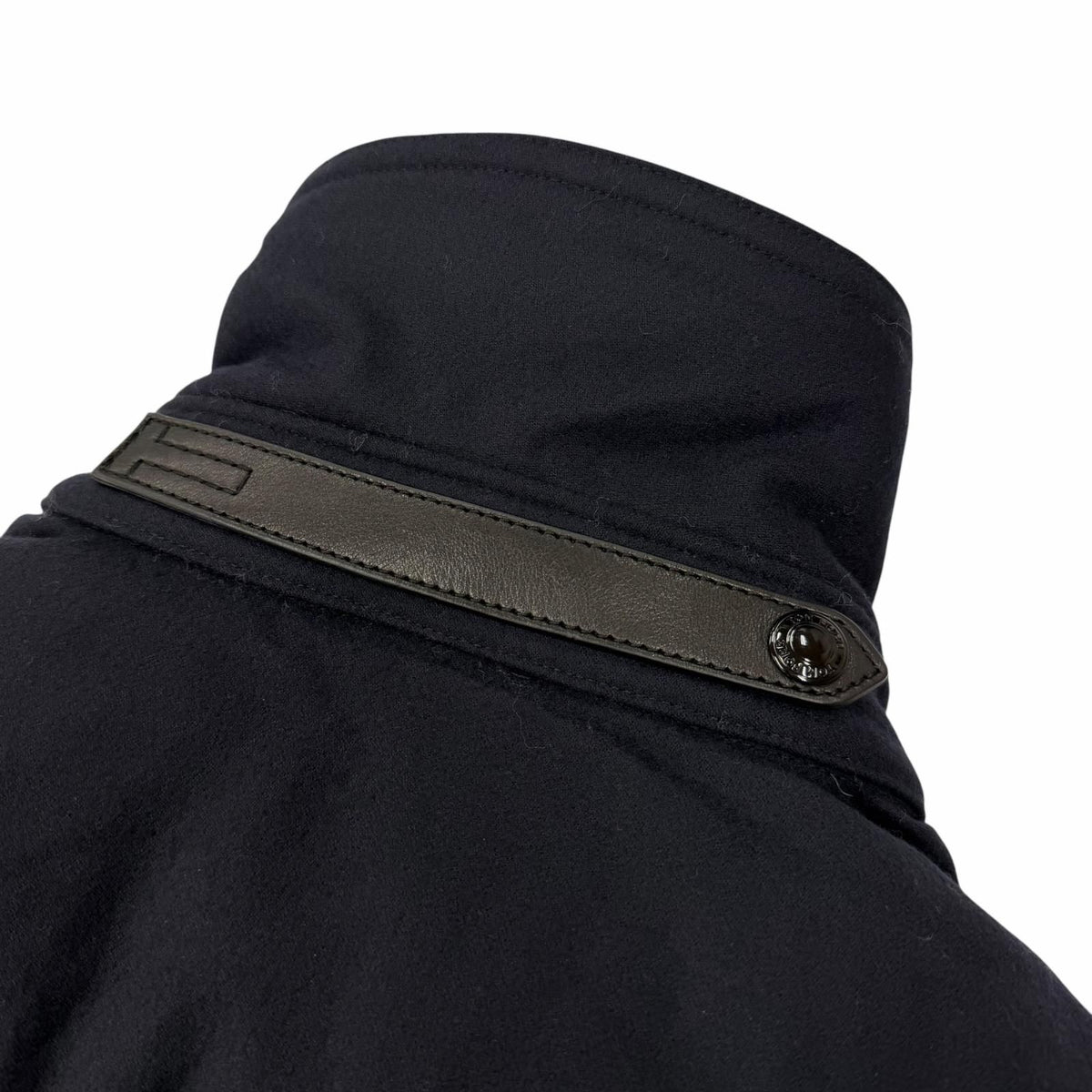 TOM FORD TF0317 Wool Down Jacket with Leather Trim Navy Size 46