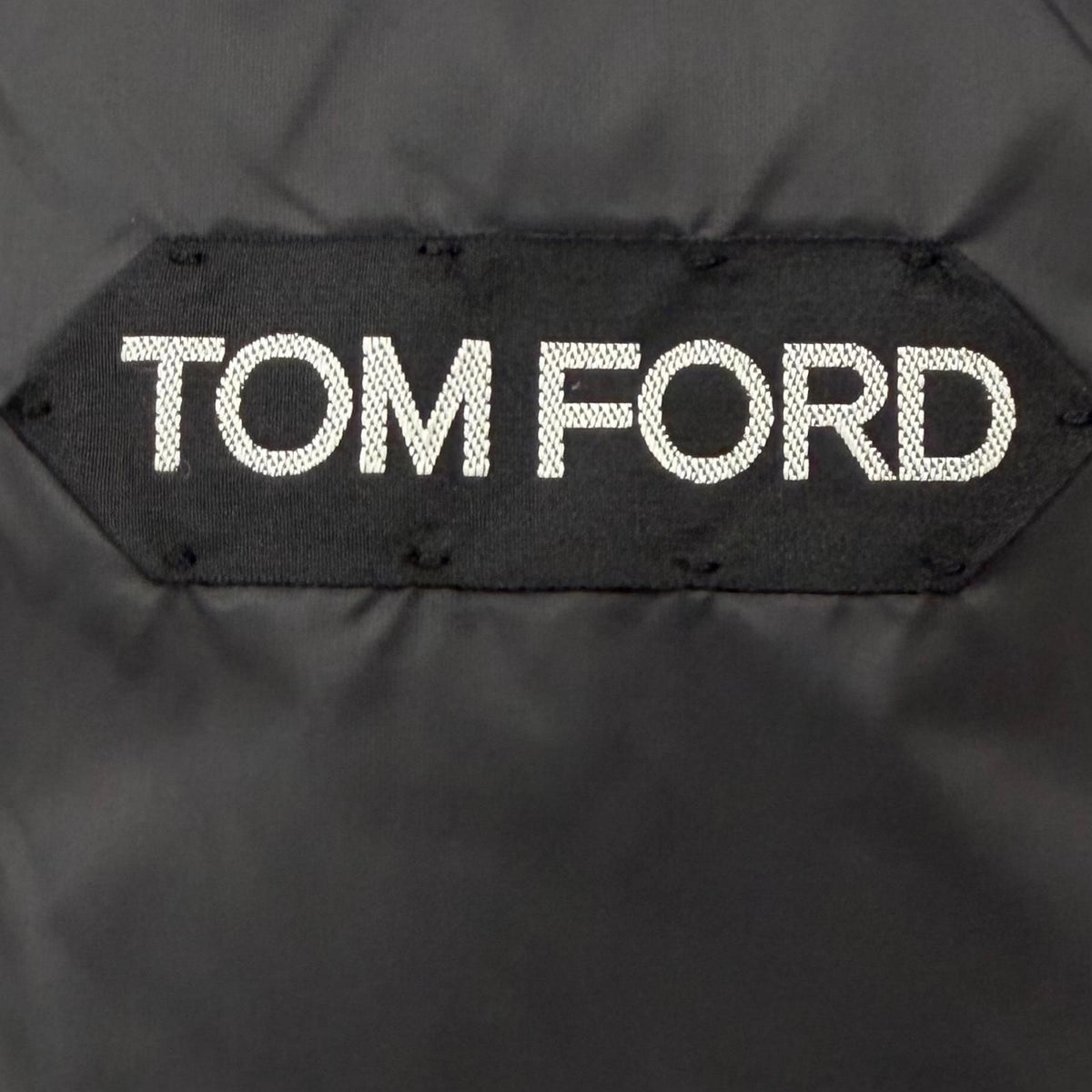 TOM FORD TF0317 Wool Down Jacket with Leather Trim Navy Size 46