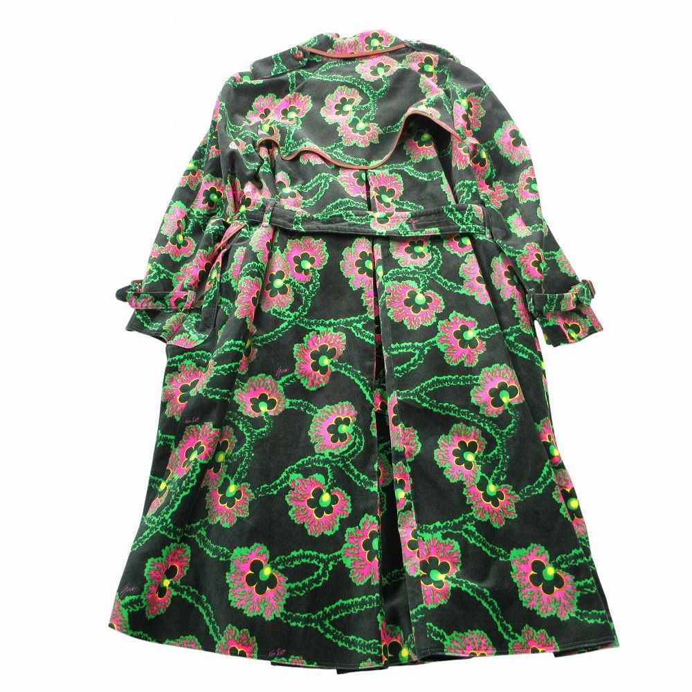 GUCCI 21SS Kenneth Scott Floral Epilogue Velvet Belted Trench Coat — Size 44 (S)