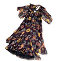 CHANEL Coco Mark Flower Print Silk Dress Size 38