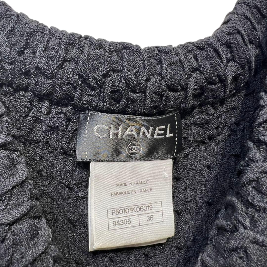 CHANEL Wool Layered A-Line Knit Dress Size 36