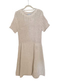 CHANEL Beige Knit Short Sleeve Dress Size 38