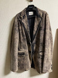 23SS MIU MIU Chemical Wash Denim Tailored Jacket Unisex 42