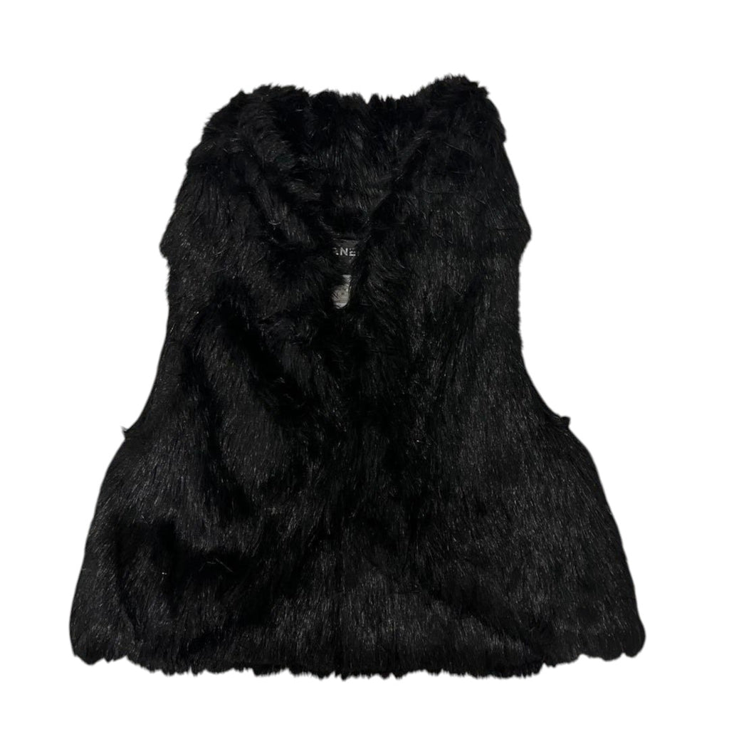 CHANEL Black Fantasy Fur Vest Size 36