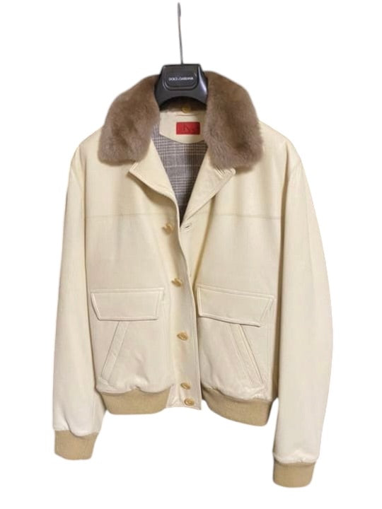 Kiton Men's Leather Jacket 50