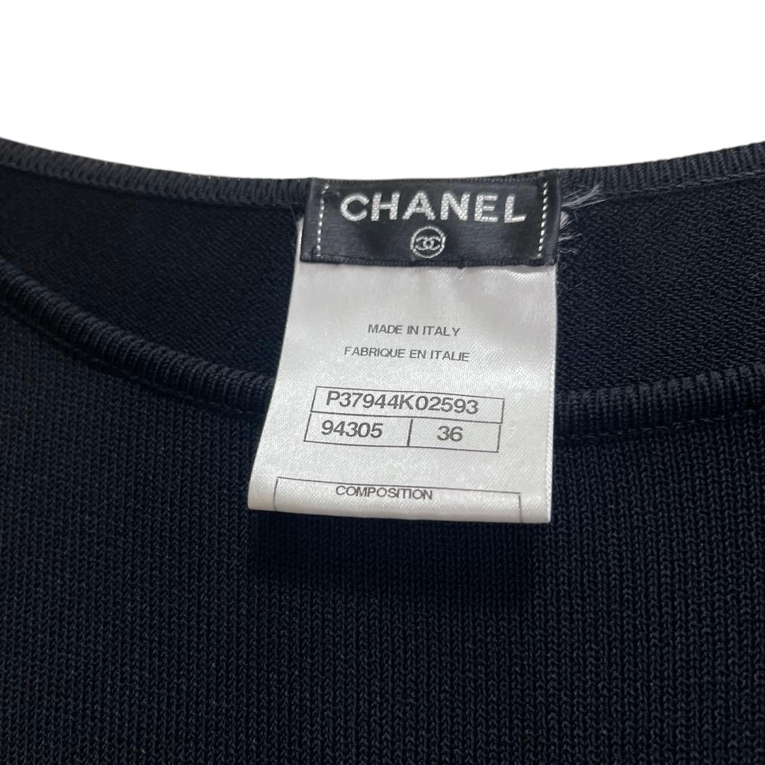 CHANEL Black Knee-Length Dress Size 36