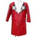 CHANEL Red Leather Coat Size 34