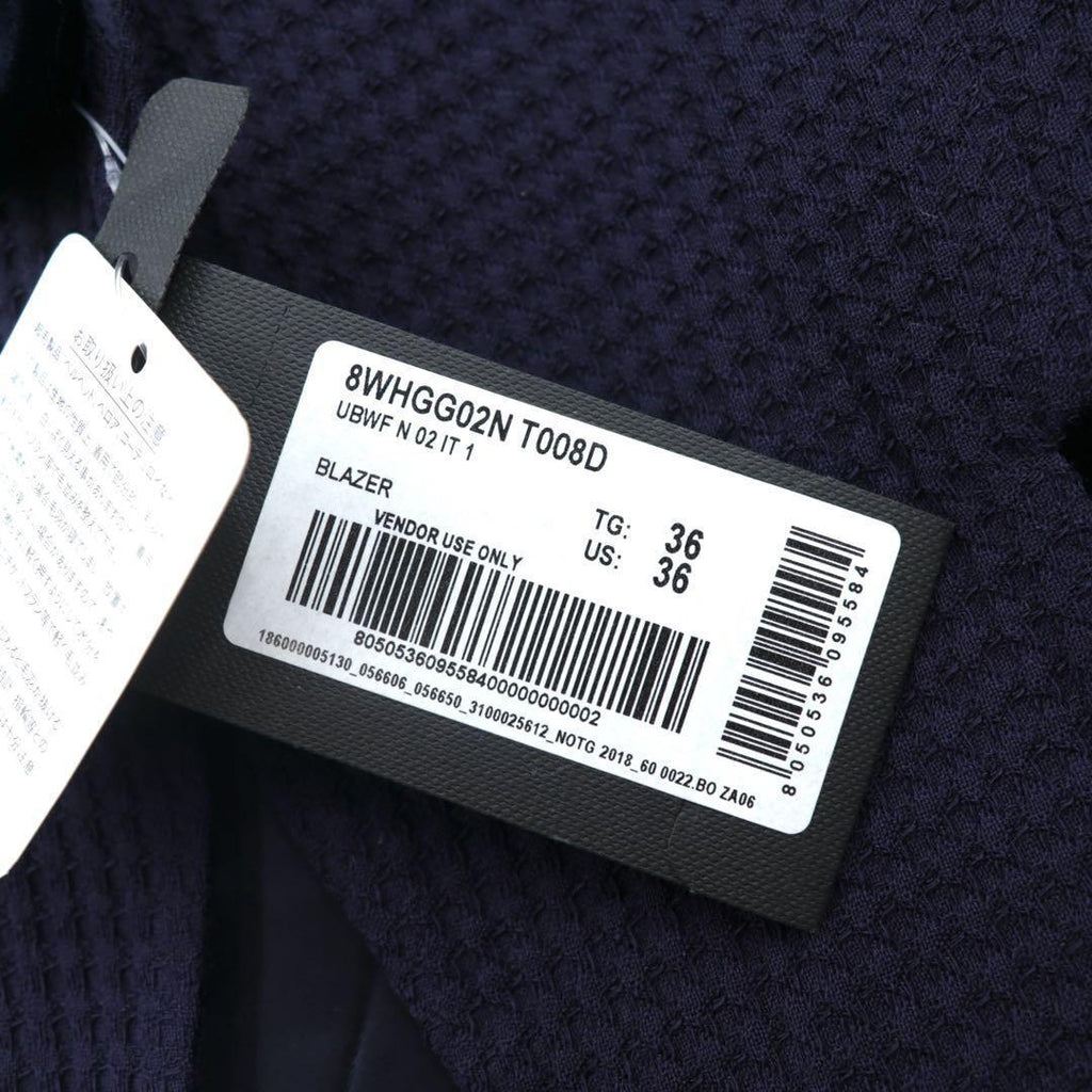 NWT Giorgio Armani Navy Velvet-Panel Jacket Size 36