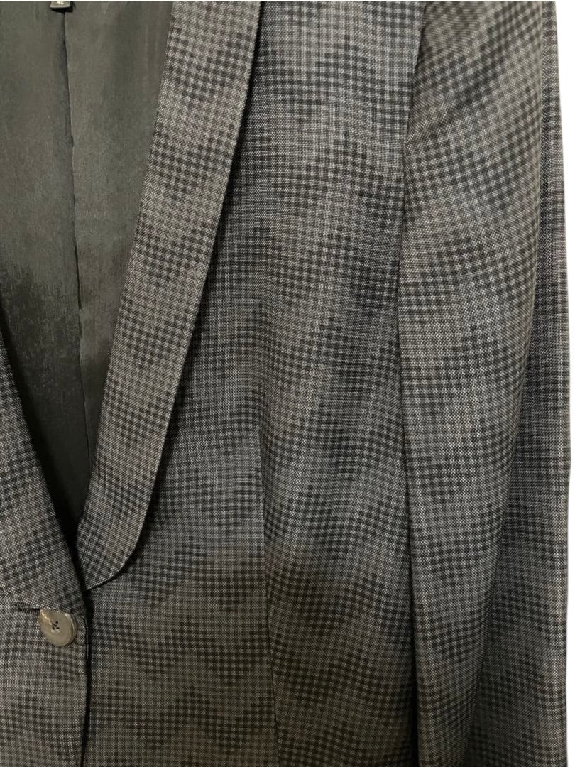 Giorgio Armani Grey Check Tailored Jacket Size 42