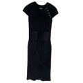 CHANELKnit Dress Velvet Velour Coco Mark Coco Buttons Size 36