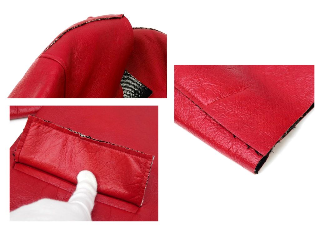 CHANEL Red Leather Coat Size 34