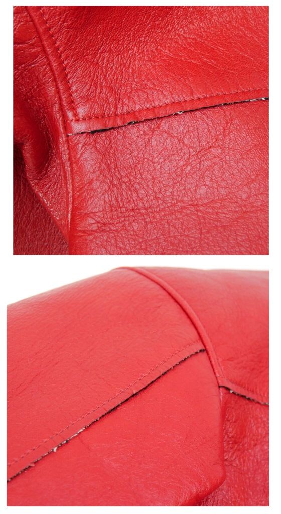 CHANEL Red Leather Coat Size 34