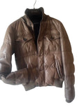 GUCCI Lambskin Leather Down Jacket Size 44