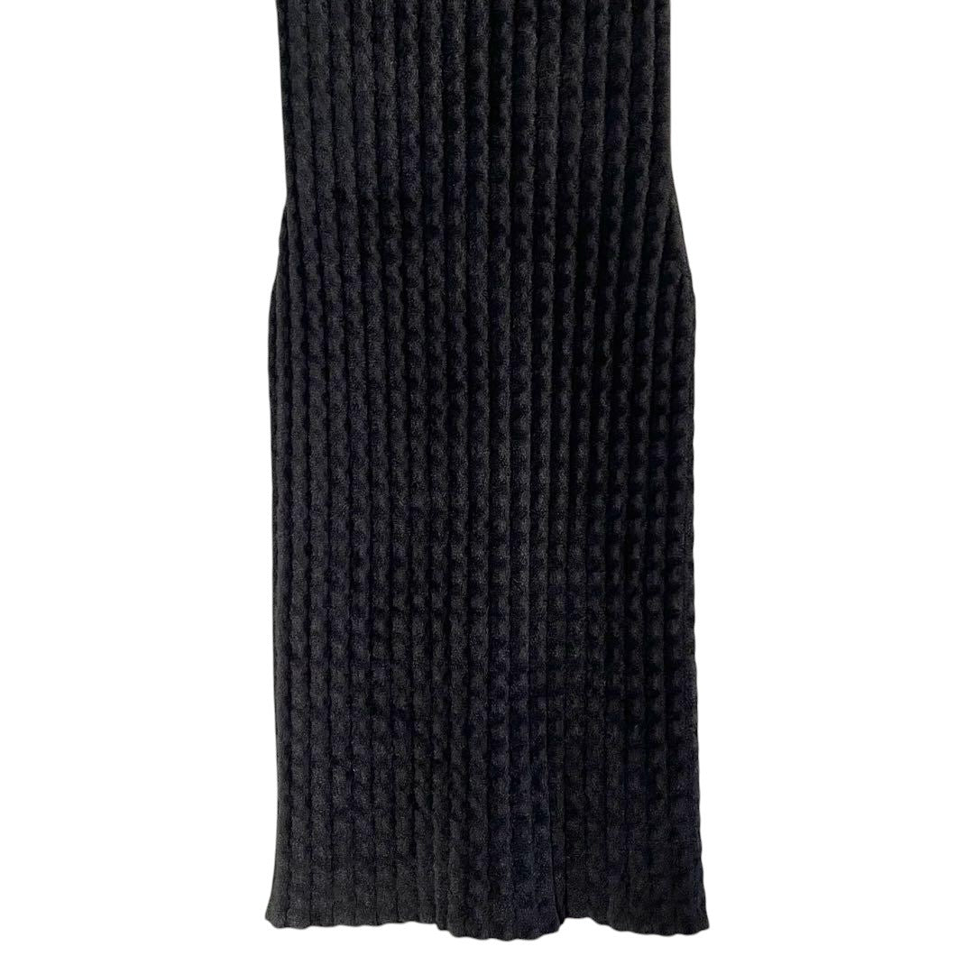 CHANELKnit Dress Velvet Velour Coco Mark Coco Buttons Size 36