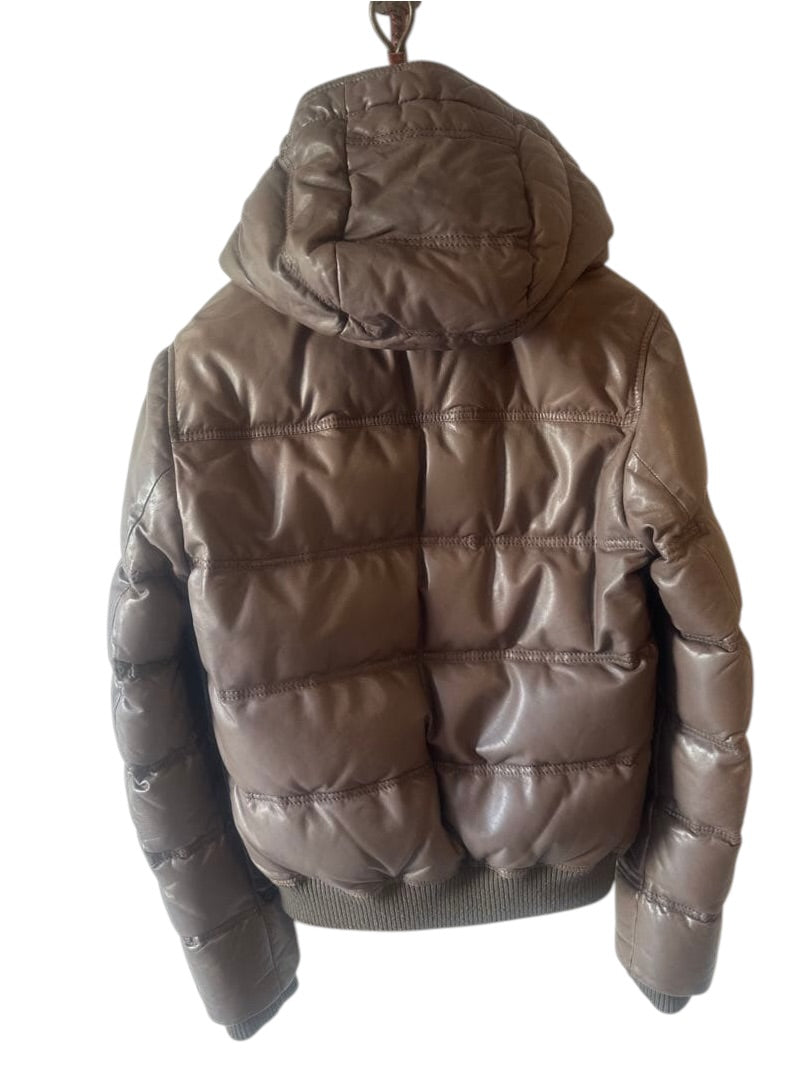 GUCCI Lambskin Leather Down Jacket Size 44