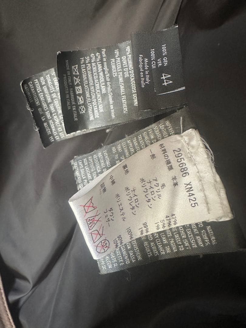 GUCCI Lambskin Leather Down Jacket Size 44