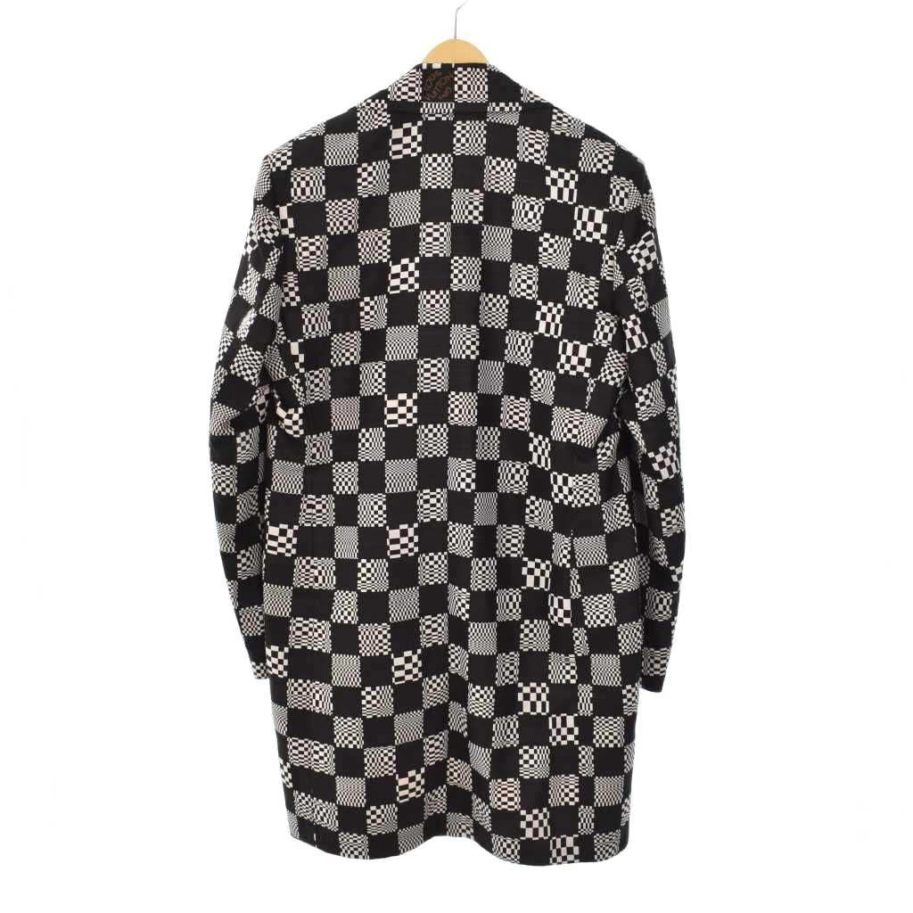LOUIS VUITTON 21SS Distorted Damier Chester Coat — Black / Size 48