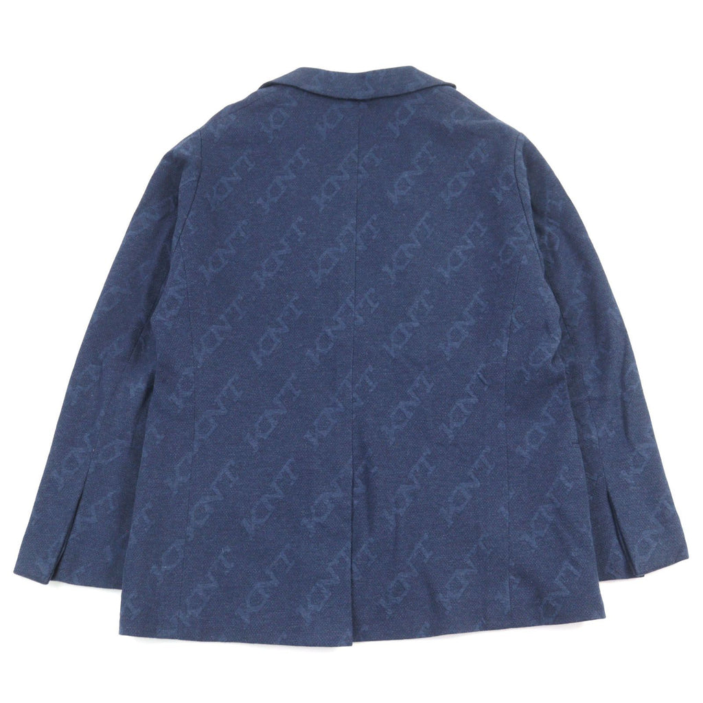 Kiton Allover Logo Cotton Single-Breasted Jacket Size 50