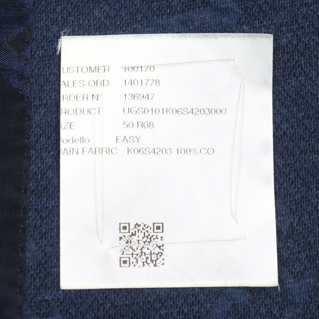 Kiton Allover Logo Cotton Single-Breasted Jacket Size 50