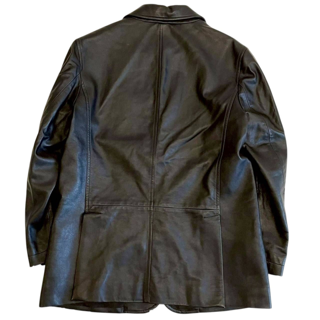 Kiton Lamb Leather Tailored Jacket Size 46