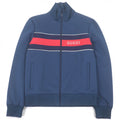 GUCCI Neoprene Logo Web Stripe Zip-Up Track Jacket — Navy / Size S