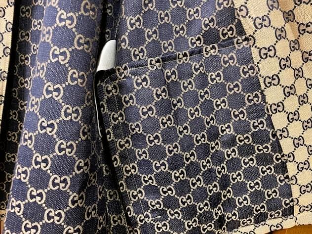 GUCCI GG Monogram-Print Four-Pocket Linen-Blend Jacket — Size 48