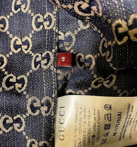 GUCCI GG Monogram-Print Four-Pocket Linen-Blend Jacket — Size 48