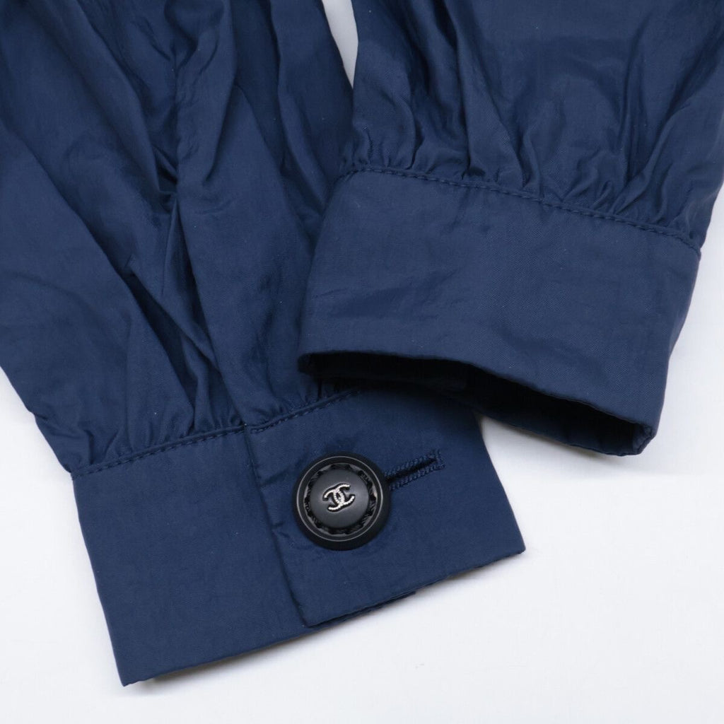 CHANEL Nylon Hoodie Coco Mark Button P57140V43199 Size 36