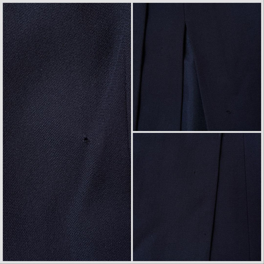 CHANEL 97A CC Logo Double-Breasted Long Coat Navy Size 34