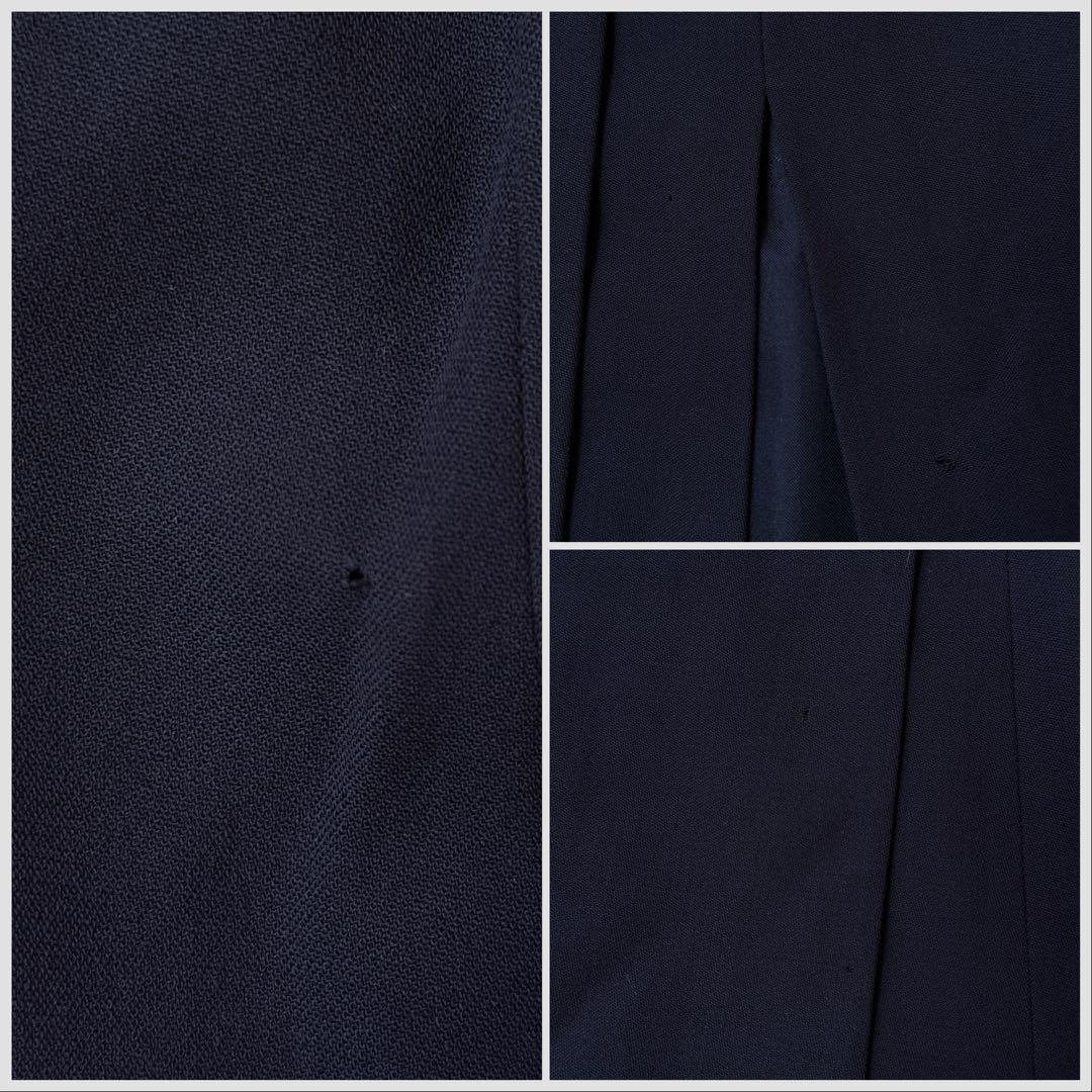 CHANEL 97A CC Logo Double-Breasted Long Coat Navy Size 34