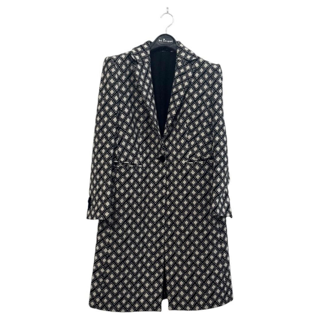 Kiton Allover Pattern Chesterfield Long Coat Size 42