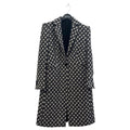 Kiton Allover Pattern Chesterfield Long Coat Size 42
