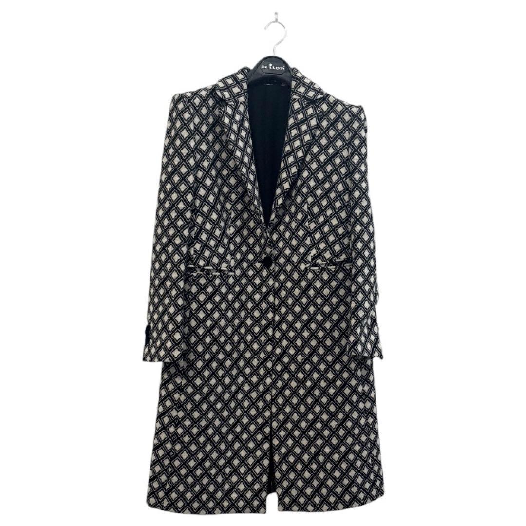 Kiton Allover Pattern Chesterfield Long Coat Size 42