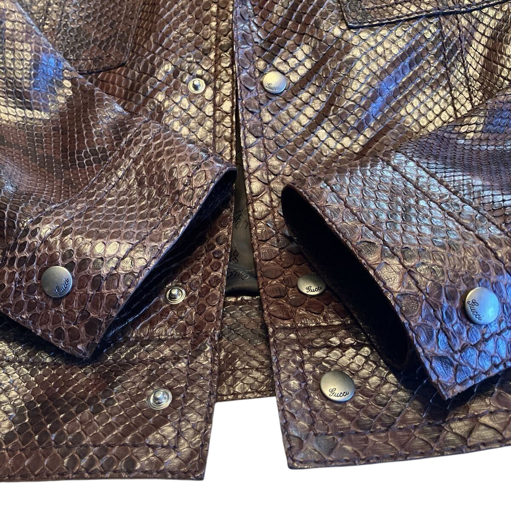 GUCCI Rare Python Snake Leather Jacket Blouson by Tom Ford — Size 46