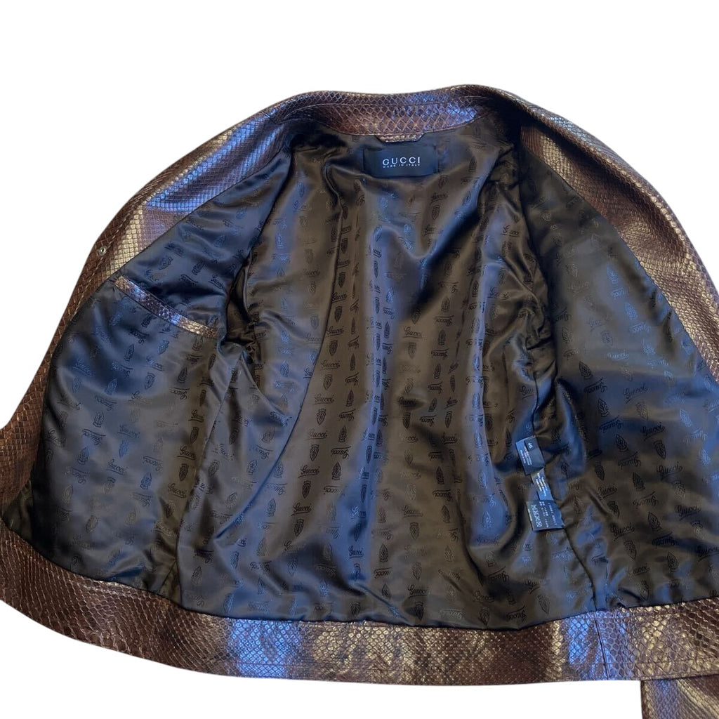 GUCCI Rare Python Snake Leather Jacket Blouson by Tom Ford — Size 46
