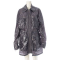 CHANEL Nylon CC Mark Long Coat Grey Size 38